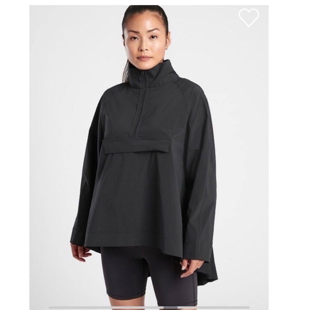 Athleta Sojourn Black High-Neck Pullover Jacket